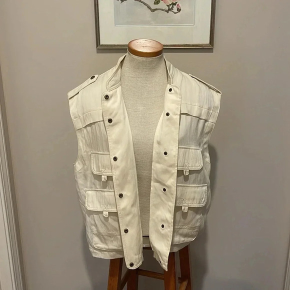 Anthropologie - Silky Utility Vest - Ivory - Size Small - Gently Used!! - Picture 7 of 15